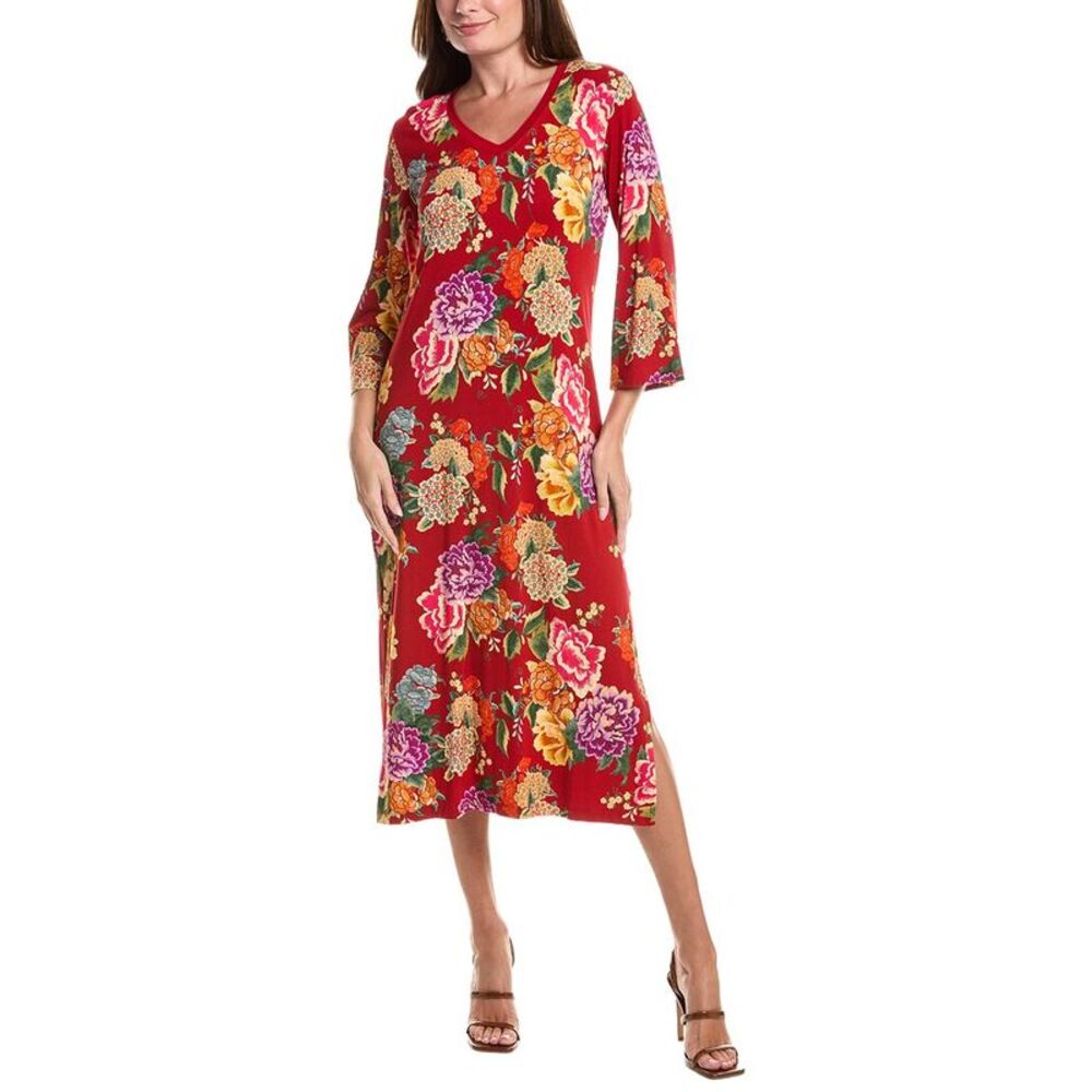 Johnny Was Womens  The Janie Favorite Kimono Sleeve T-Shirt Dress, Red